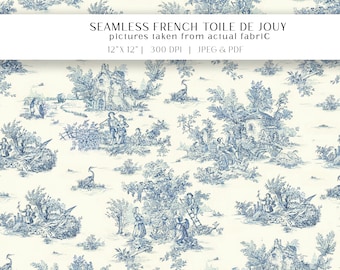 Toile digital paper, toile de Jouy digital paper, classic french seamless digital paper, scrapbooking paper, vintage wedding paper