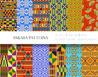 African Ankara Digital Paper, Seamless Patterns (Digital Download)