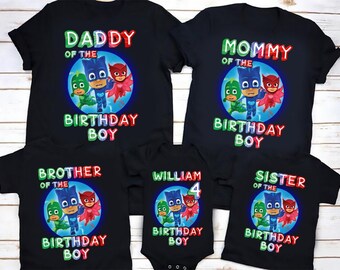 Download Pj Masks Birthday Shirt Etsy
