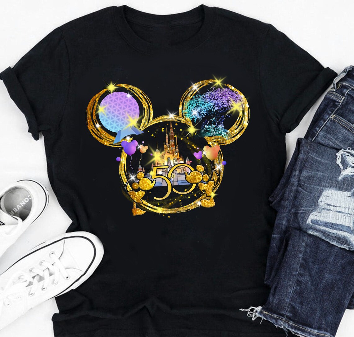 50th Anniversary Walt Disney World Shirt Mickey Head Disney  Etsy