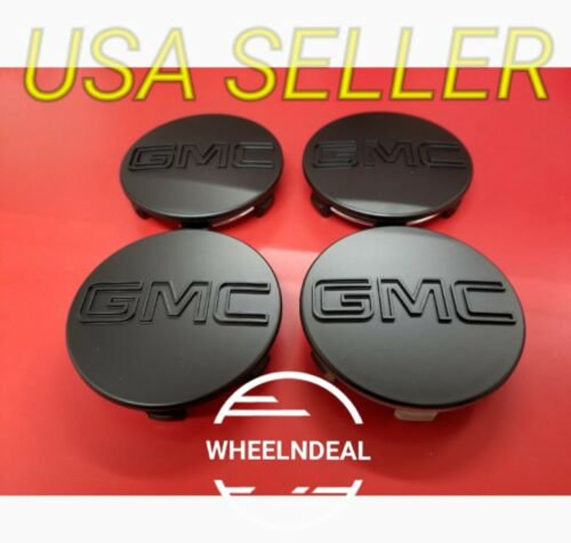 4 Center Caps For GMC Black Sierra Yukon XL Denali Hub Cap Etsy