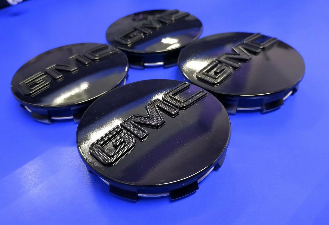 4 Center Caps For GMC Black Sierra Yukon XL Denali Hub Cap Etsy