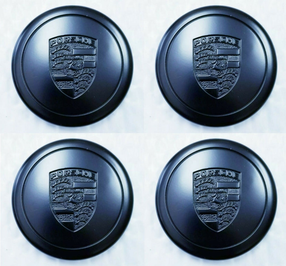 New 4 Pieces Fuchs Wheel Center Caps Porsche Black Glossy Etsy