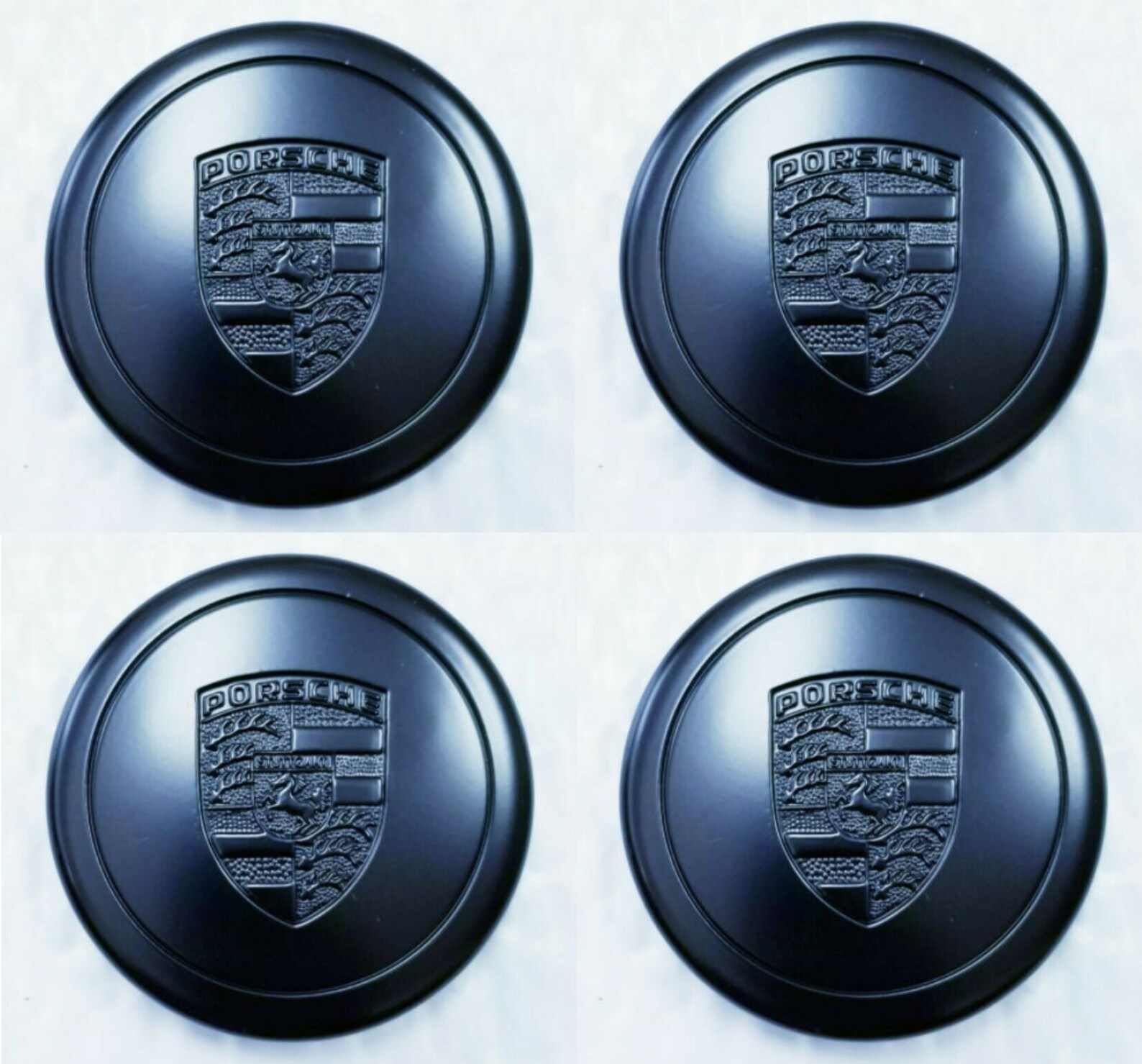 New 4 Pieces Fuchs Wheel Center Caps Porsche Black Glossy Etsy