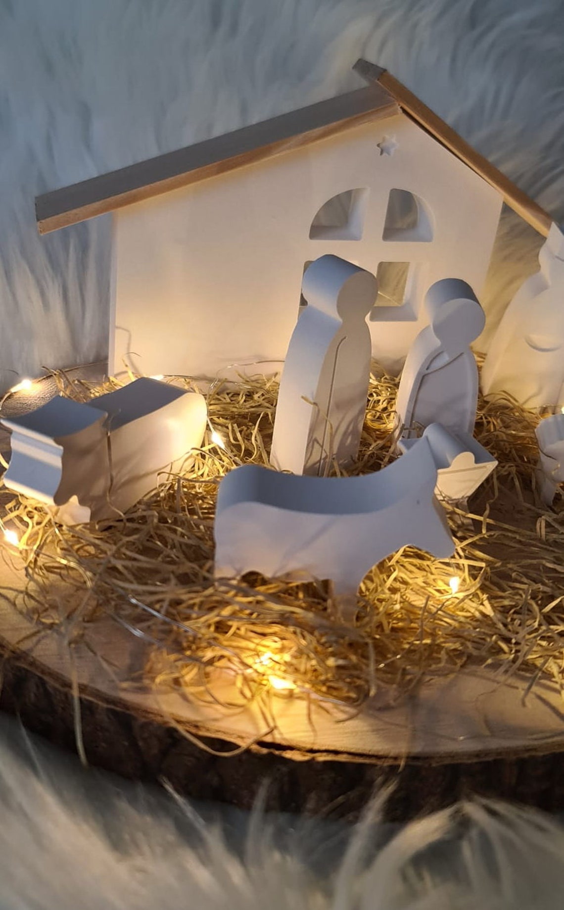 Kleine Krippe: Weihnachtskrippe, Deko Weihnachten, Tischkrippe