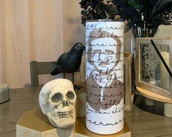 Nevermore the Raven Edgar Allan Poe tumbler