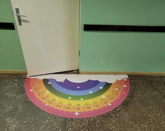 Protractor Floor Sticker  180. Angle Measurement Floor Decal. Educational Math Floor Sticker. Classroom Geometry Learning. Conveyor ruler.