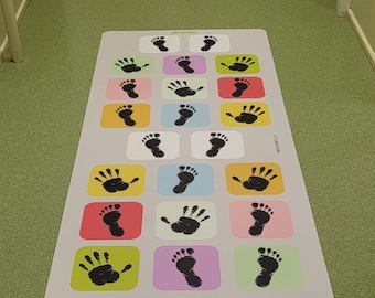 Footprints and Handprints Floor Sticker. Kids Movement Path. School & Kindergarten Activity Floor Decal. Active Play Game
