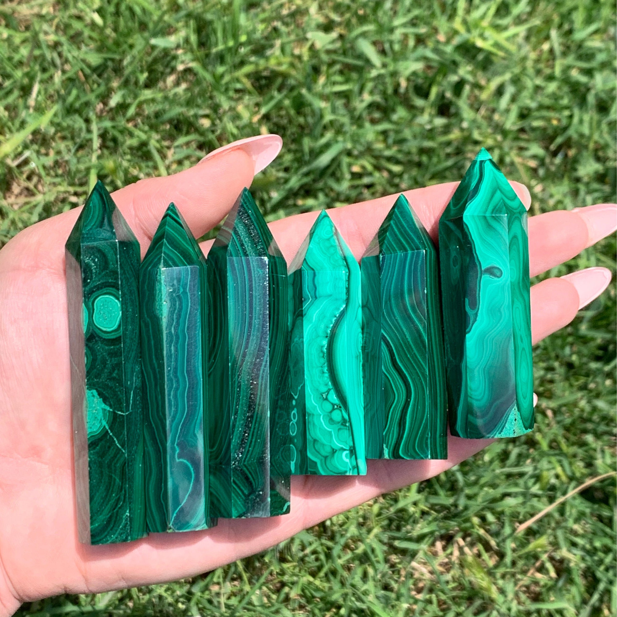158G Malachite Crystal Tower