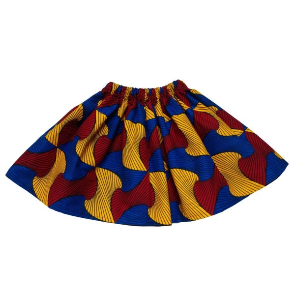 Kids African Clothing | Baby and Toddler African Print Skirts | Ankara Cute Baby Dress | Gifts for Baby Shower | Red Blue Skirt For Children