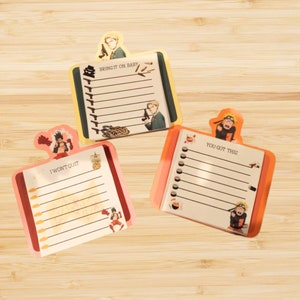 Anime 3x3 Memo Pads, Inspirational Memo Pads, Inspirational Stationary, Pirate King, Assassin, and 9 Tail Fox Memo Pads
