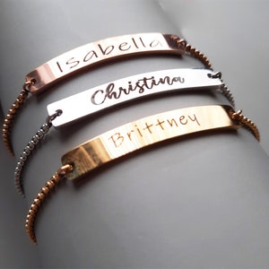 Personalised Engraved Jewelry, Custom Name Bracelet For Women, Dainty Initials Bracelet, Special Gift Daughter