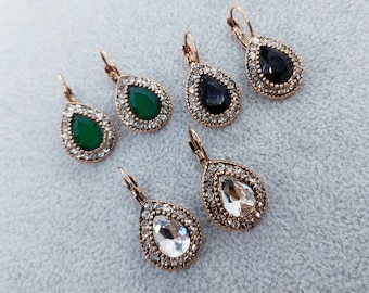 Vintage Style Rhinestone Earrings: Victorian Bridal Jewelry