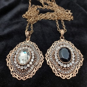 Collar con colgante de piedras preciosas de estilo vintage: joyería gótica victoriana
