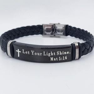 Pulseras personalizadas con versículos bíblicos, pulseras cristianas personalizadas, regalos religiosos, pulseras de fe, pulseras de oración, citas de las Escrituras