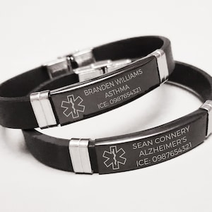 Personalized Medical Alert Bracelet Men, Women, Autism, Dementia, Diabetic, Medical ID Bracelet, Medical Jewelry