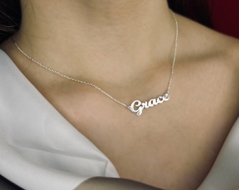 Sterling Silber Personalisierte Namen Halskette: Individuelles Schmuck Geschenk