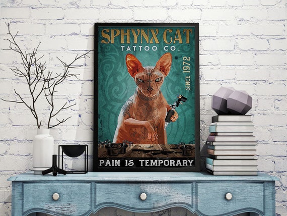 Sphynx Cat Tatto Co Poster | Etsy