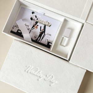Personalized photo box 4x6", 5x7", 6x8" , Photo packaging, USB-box, DIY suede boxes. Packing for photos, Wedding Photo Box, USB case