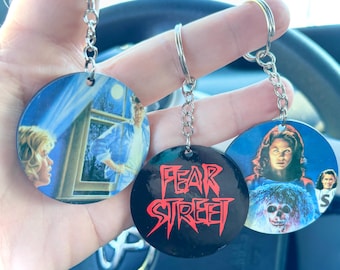 Fear Street Keychains Book Cover Logo Round 90s Nostalgia YA Thriller RL Stine Point Horror