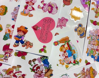 Strawberry Shortcake Sticker Set - Retro Original 80's Design - Party Decorations Favors Goody Bags Gifts - Journal Planner Stickers - Gifts