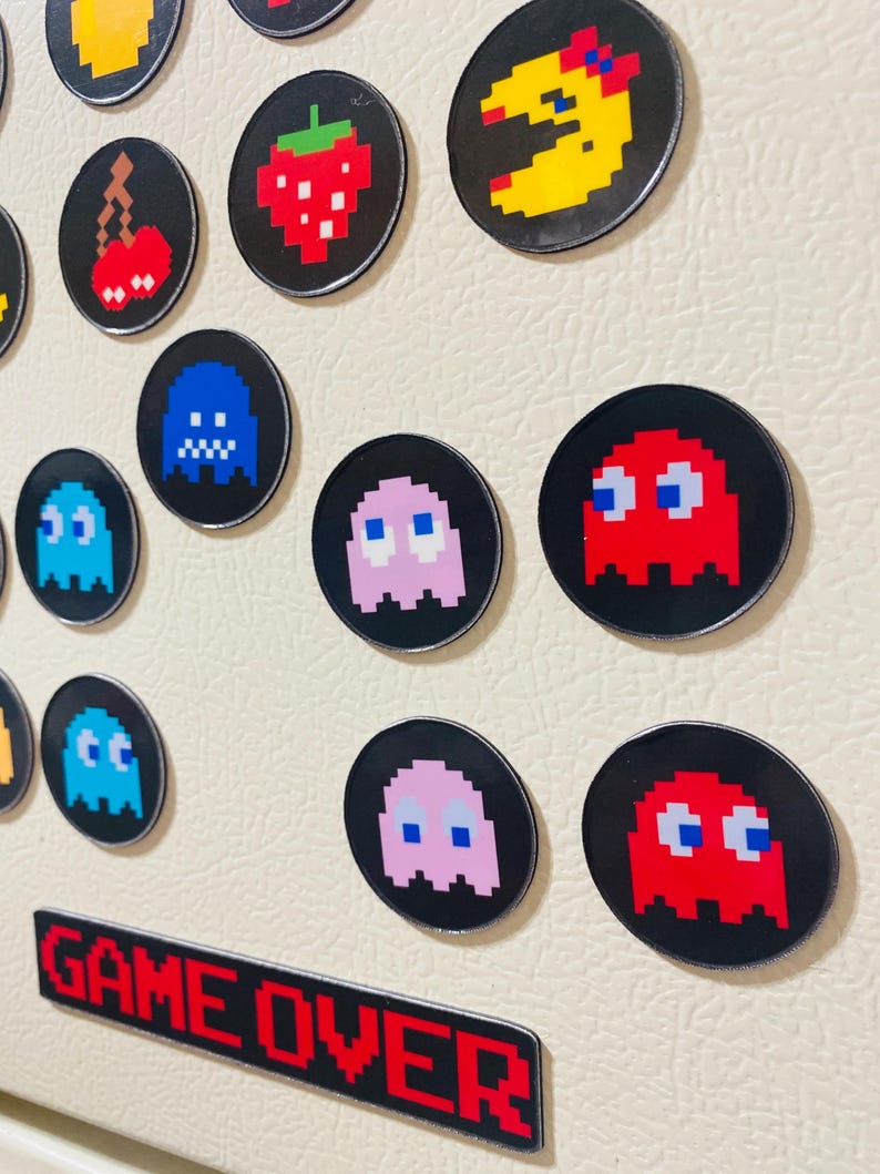 Magnet Pacman Pac-man Magnets – Vintage 80s Video Game Kitchen Decor - Etsy
