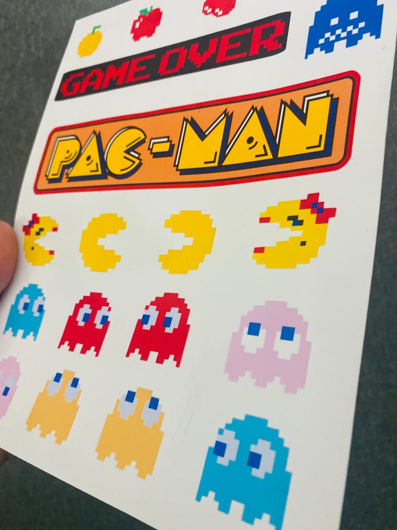 Pac-man Sticker Set - Retro 1980s Original Design Arcade Games Ms. Pac ...