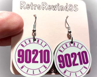 Beverly Hills 90210 Dangle Earrings Retro 90s Television Fan Art Vintage Pop Culture