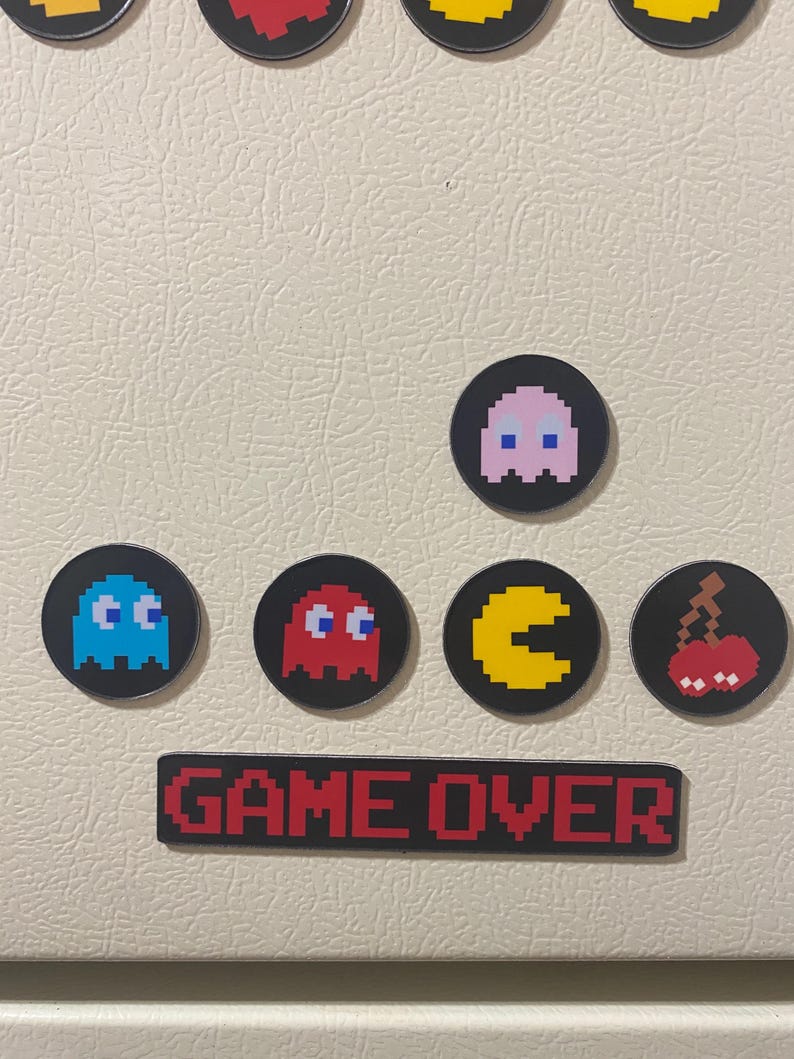 Magnet Pacman Pac-man Magnets – Vintage 80s Video Game Kitchen Decor - Etsy