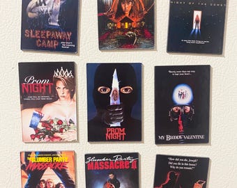 Retro Horror Movie Poster Magnets – 70s 80s 90s Thriller Cinema Fridge Decor