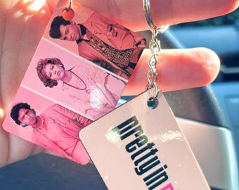 Pretty In Pink Movie Keychain - Retro 80's John Hughes Film, Nostalgia Molly Ringwald - Gen X gifts 80s memorabilia, brat pack party gifts