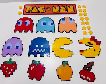 Pac-Man Large Character Magnets – Vintage 80s Video Game Arcade Kitchen Decor