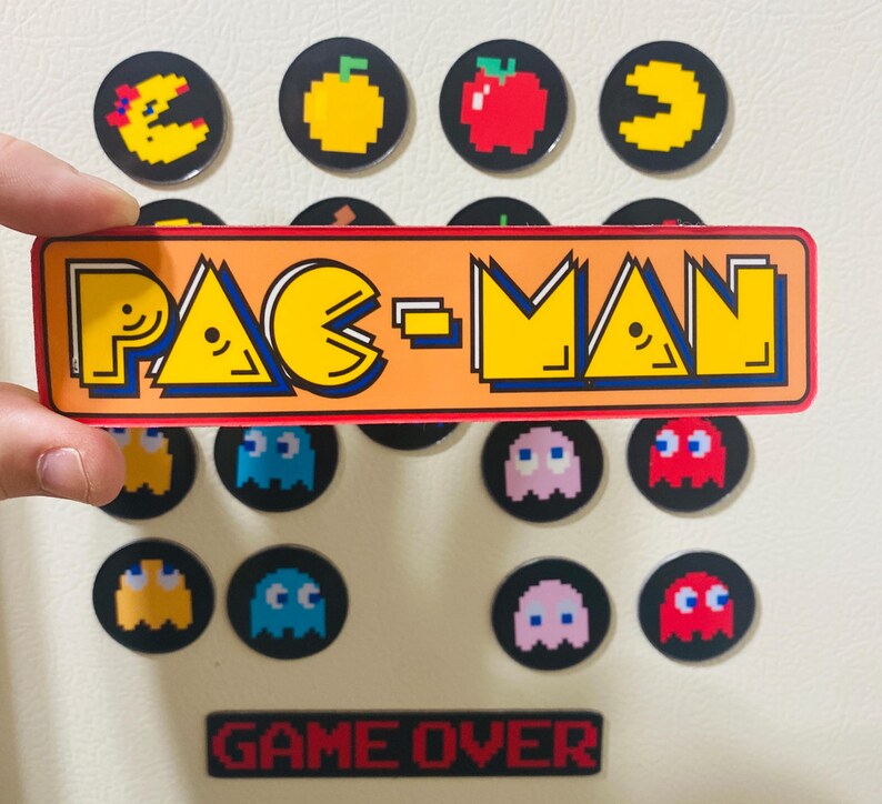 Magnet Pacman Pac-man Magnets – Vintage 80s Video Game Kitchen Decor - Etsy