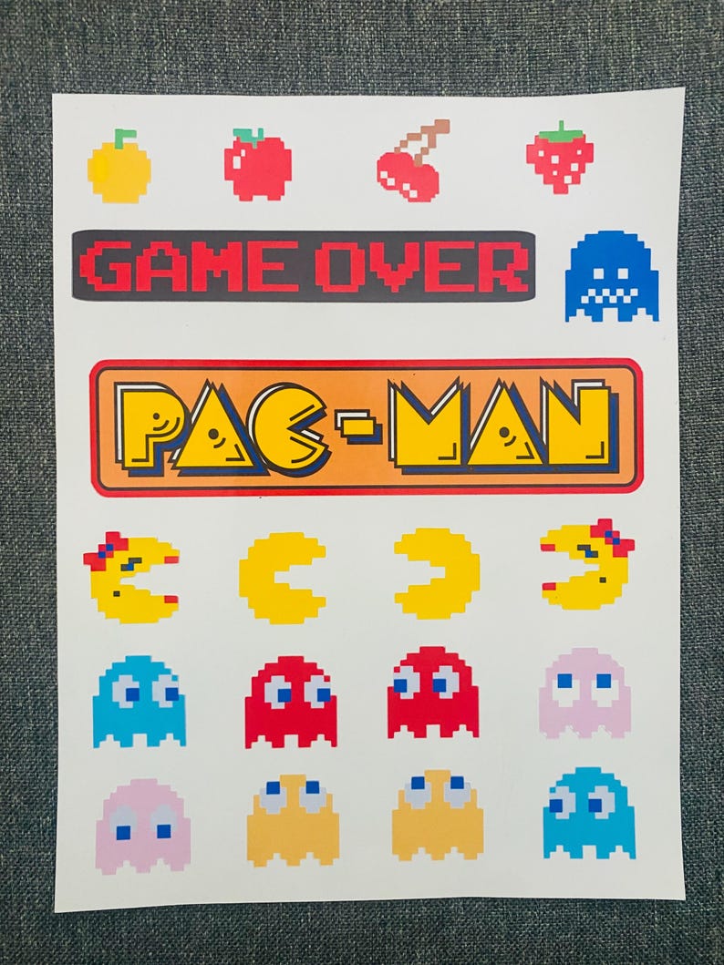 Pac-man Sticker Set - Retro 1980s Original Design Arcade Games Ms. Pac ...