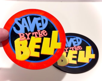 Saved By The Bell Drink Coasters – Nostalgic Vintage Home Decor Featuring The Logo From The Hit 90s TV Series Great For Gifts!