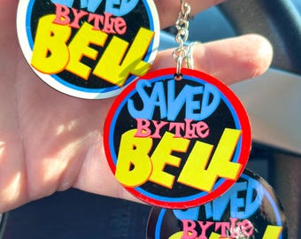 Saved By The Bell Keychain 90's TV Series Nostalgia Zack Morris Kelly Kapowski - Round