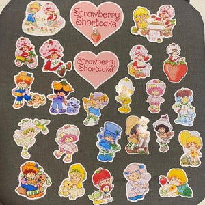 Strawberry Shortcake Sticker Set - vintage original design die cut decals 80s