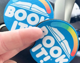 Book It! Car Coasters – Nostalgic Vintage Auto Decor 80s 90s Reading Challenge Great For Gifts!