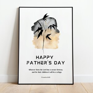 Proverbs 14:26, Gift for Dad, Father's Day Bible Verse, Fathers Day Printable, Fathers Day Gift Christian, Gift for Christian Husband