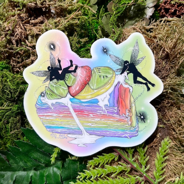 PRIDE Crepe Cake Faery Sticker - Fae Cafe - Fairy