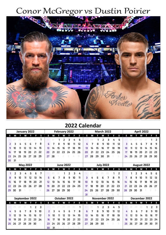 Ufc Schedule For 2022 Conor Mcgregor Dustin Poirier Calendar 2022 A4 Ufc Mma Poster | Etsy Canada