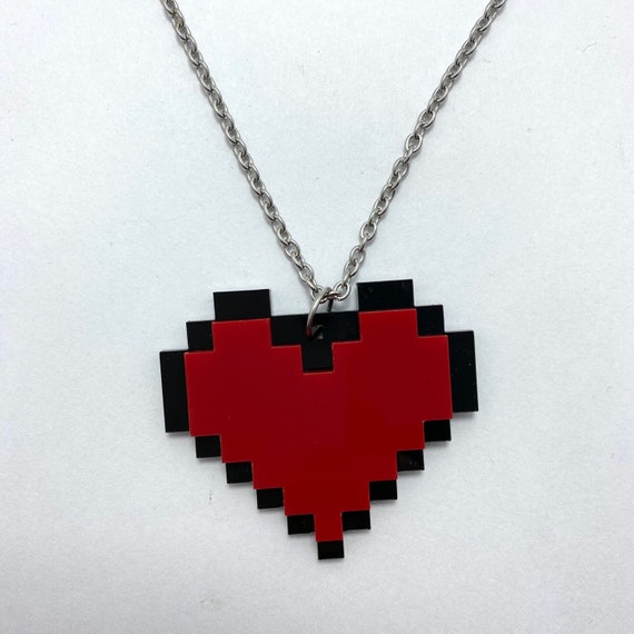 Minecraft Heart Necklace - Etsy Australia
