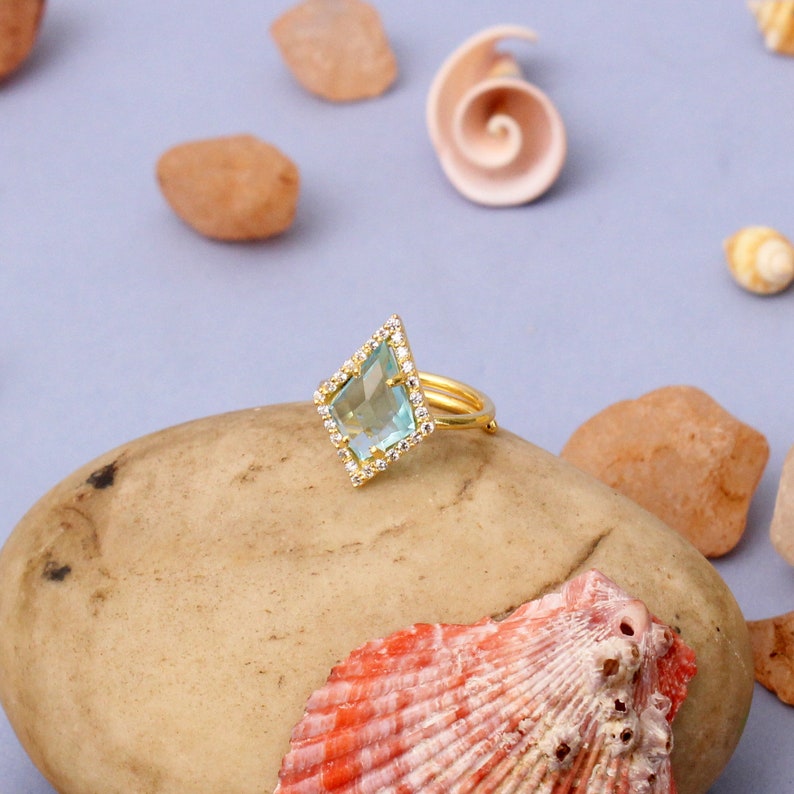 Sky Blue Topaz Ring Ring Topaz Sky Blue Topaz Gift For Her Cubic Zirconia Ring Gold Plated Ring CZ Ring Wedding Ring