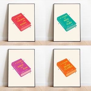 ACOTAR Sarah J Maas Livro Ilustração Conjunto Completo Pôster Livro Decoração de Impressão Feminina