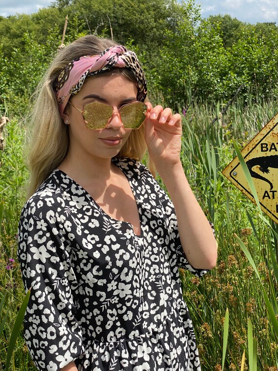 Silk leopard print headscarf sale