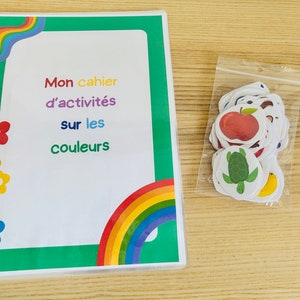 Livret d'activités pour enfant en français pour apprendre les couleurs, activité éducative, jeu à emporter, apprentissage Montessori, cadeau image 7