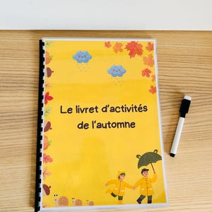 Folleto de aprendizaje de francés sobre el otoño, actividad para aprender números y letras, juego de viaje, regalo para niños.