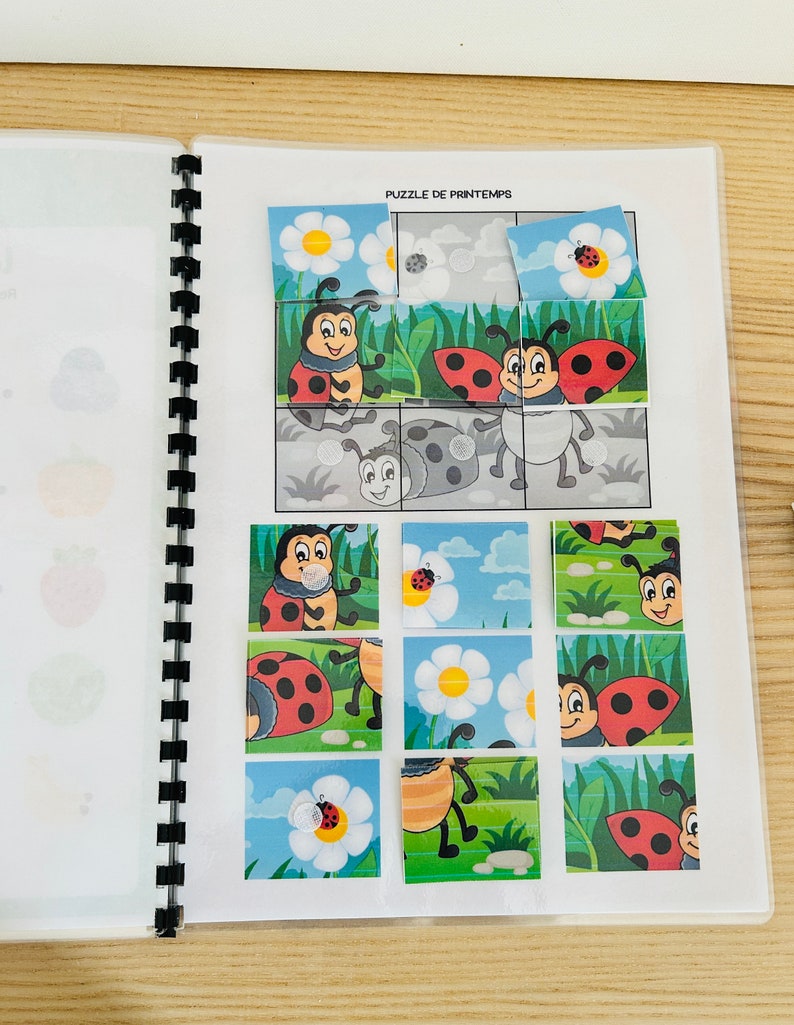 Livret d'activités pour enfant en français sur le printemps quiet book busy book image 5