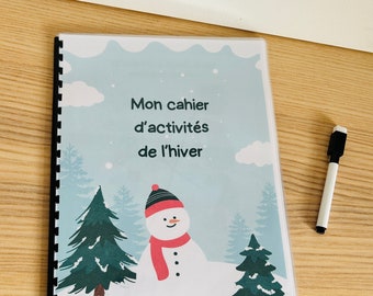 Livret d'activités en français sur l'hiver - quiet book - busy book