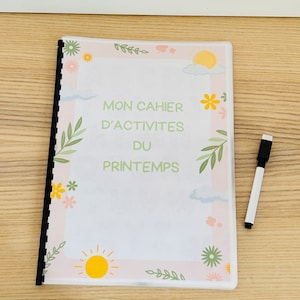 Livret d'activités pour enfant en français sur le printemps quiet book busy book image 1